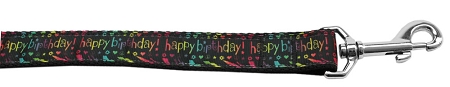 Happy Birthday Nylon Dog Leash 5/8 inch wide 4ft Long